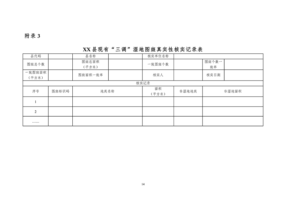 第三次全国国土调查湿地数据比对核查技术规定