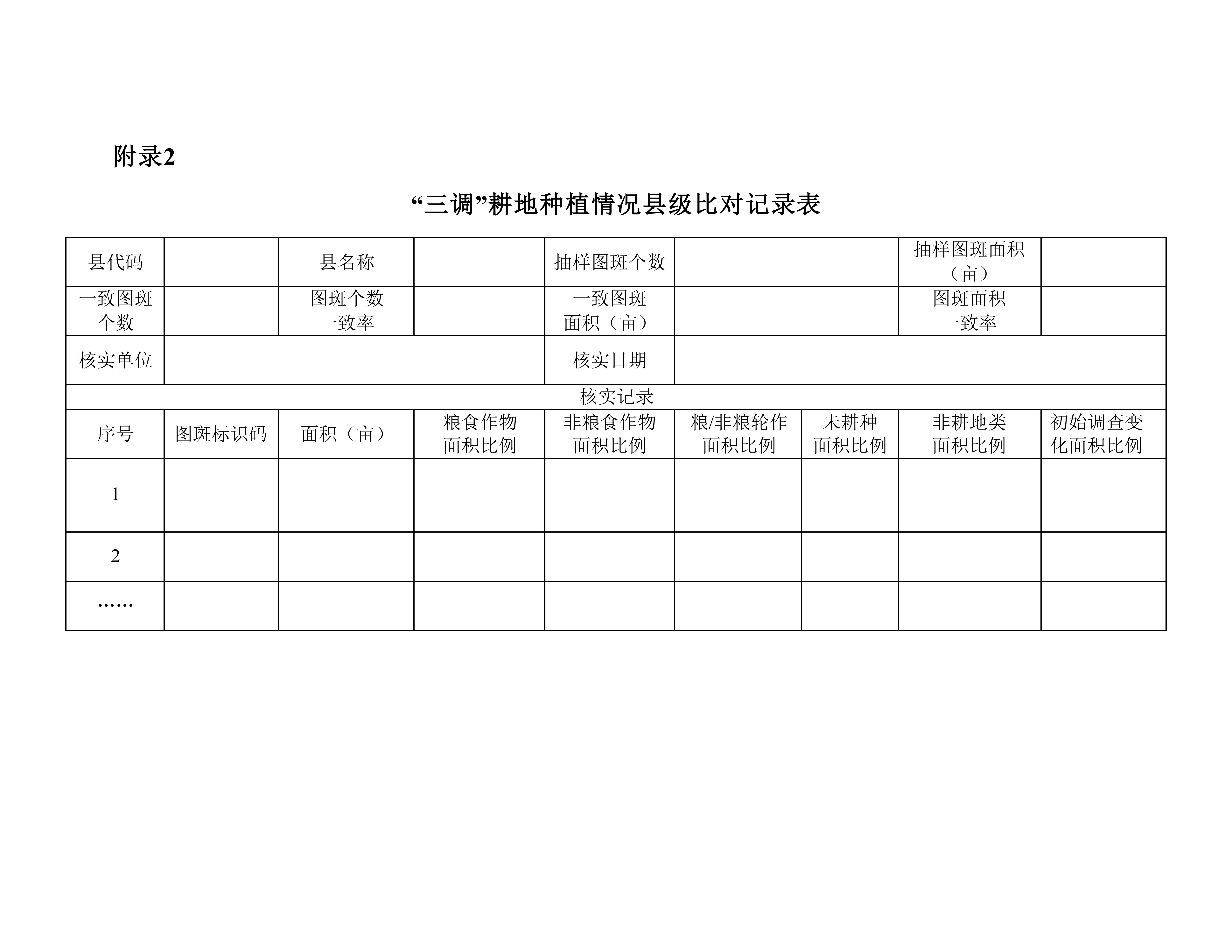 第三次全国国土调查耕地种植情况比对分析技术规定