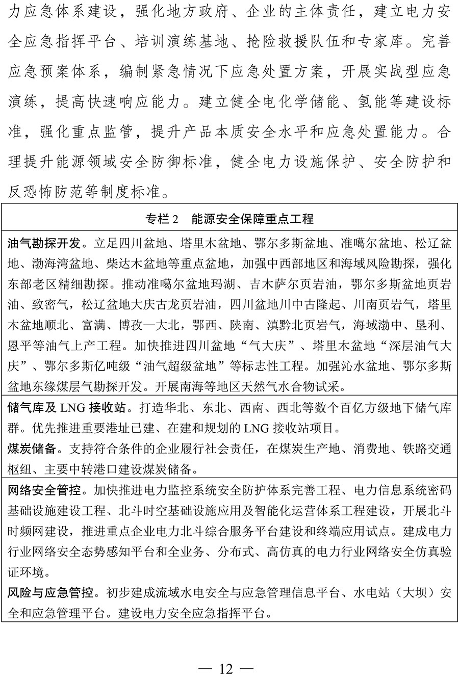 “十四五”现代能源体系规划